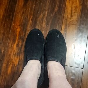 Black Slip-On Work Shoe Loafer Tarantula Sole Well Worn